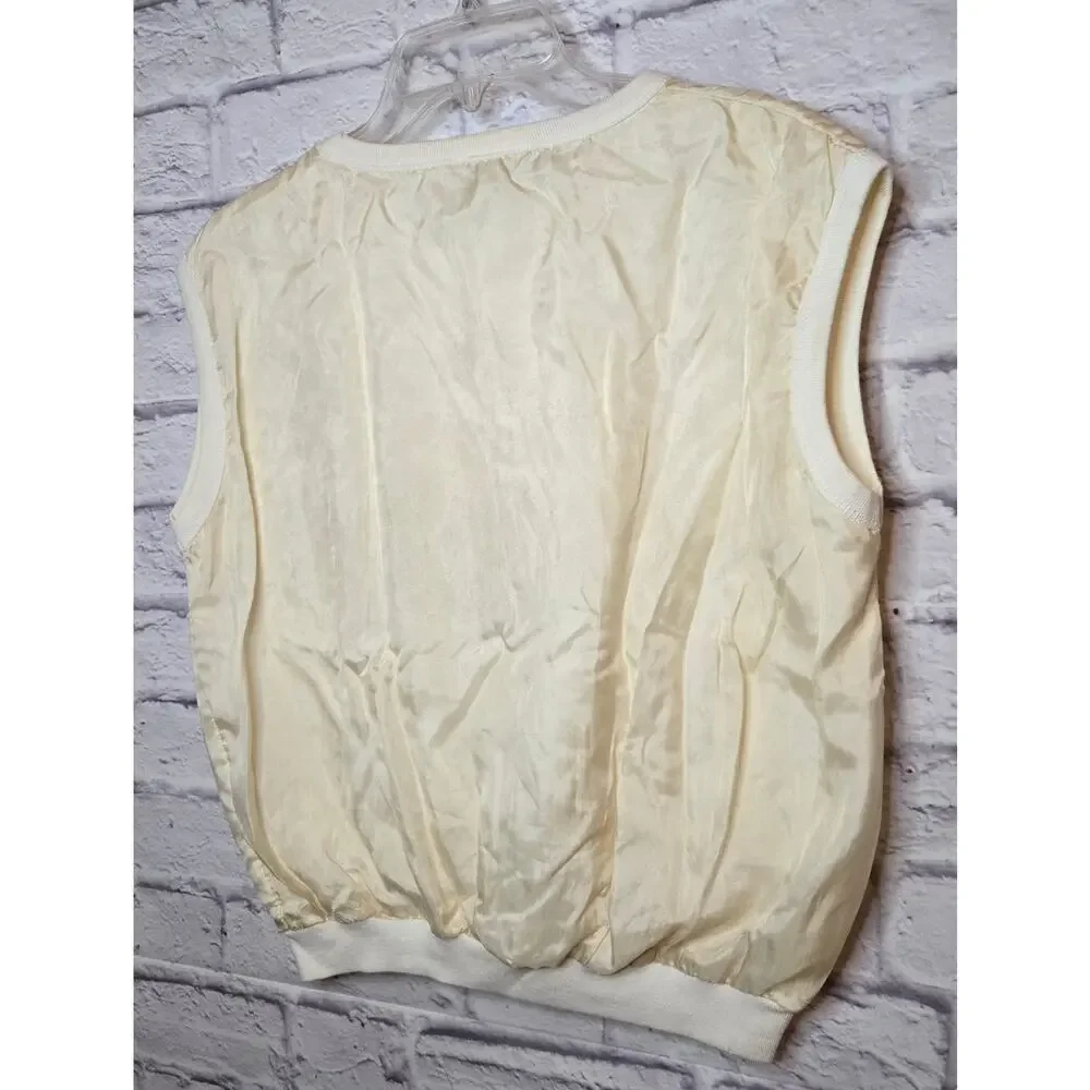 Timmy Woods Beverly Hills Collection 100% silk sequins sleeveless blouse Large.